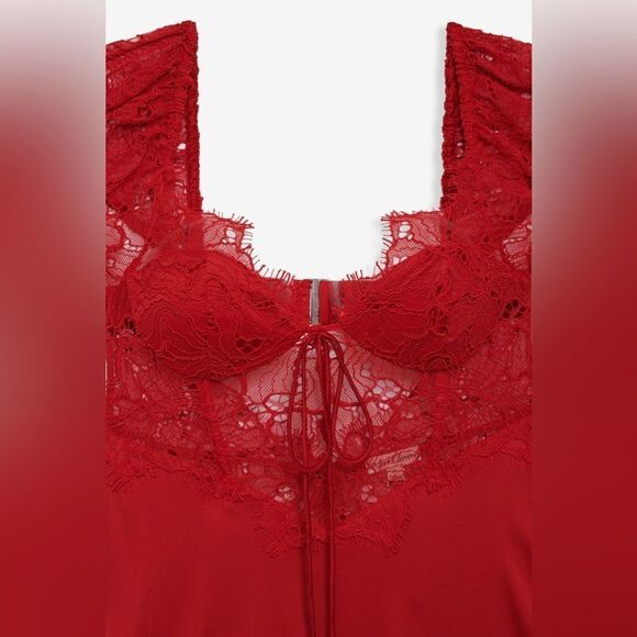 NEW FOR LOVE & LEMONS Casey Maxi Dress in Red - Picture 9 of 17